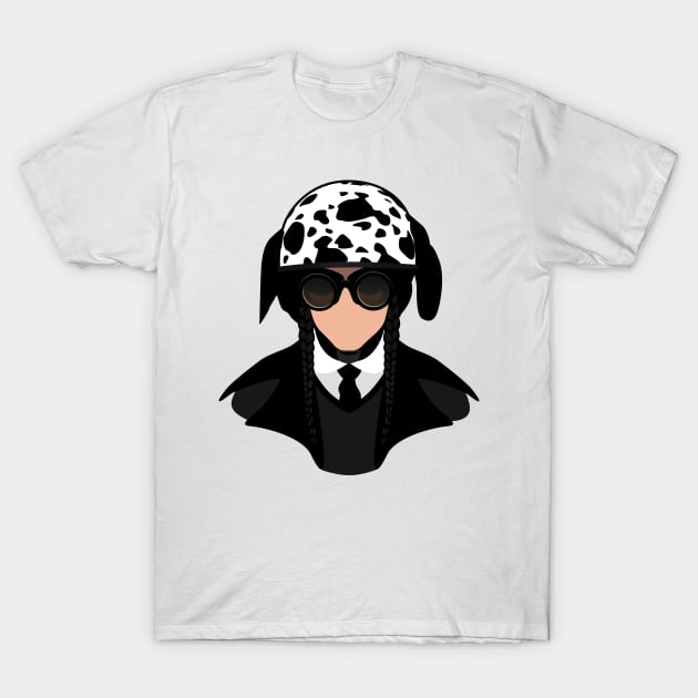 Wednesday Addams With Dalmatian Helmet T-Shirt by Scud"